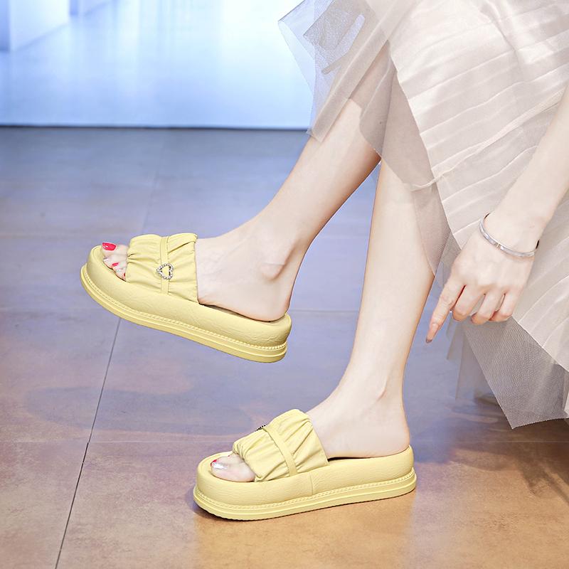 Fashion CRLAYDK Fashion Sandals for Women Slip On Fold Slides Ladies Casual Walking Summer Platform Outdoor Travel Dressy Beach Slippers