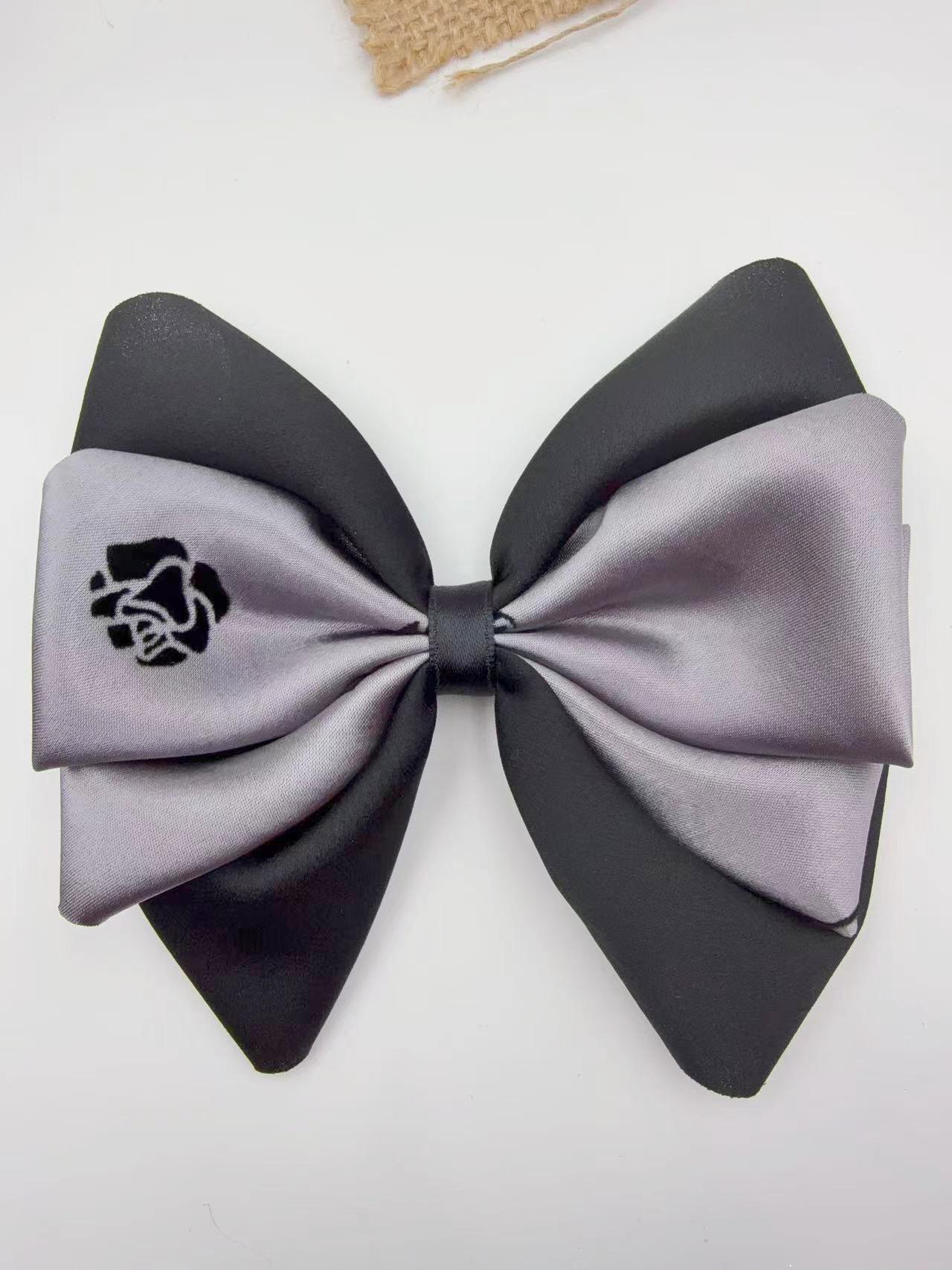 2025 Elegant Bow Hair Clip: Luxurious Flocked Rose Satin for Half-Up Styles