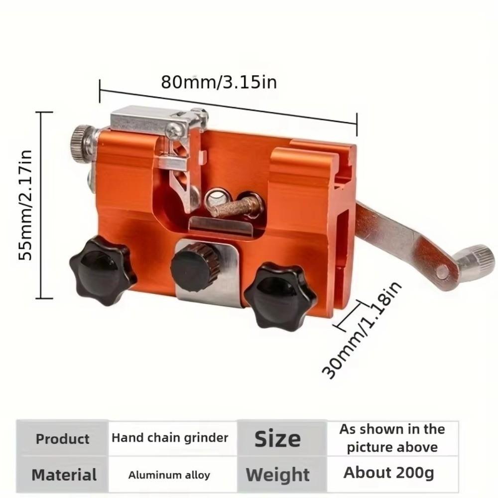 Hand Crank Chain Sharpener Set Multi-Function Chain Clamp Sharpener Handheld Grinding Tool