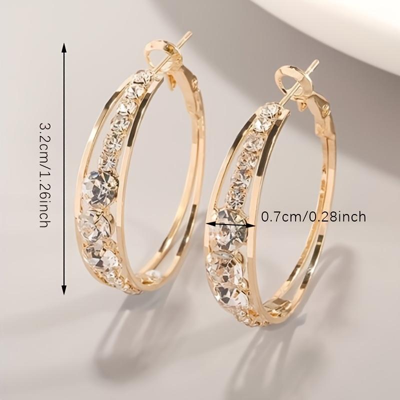 Set of 2 Elegant Round Earrings, Ideal for Weddings, Parties, Birthdays, Everyday Use, And a Great Gift for Women