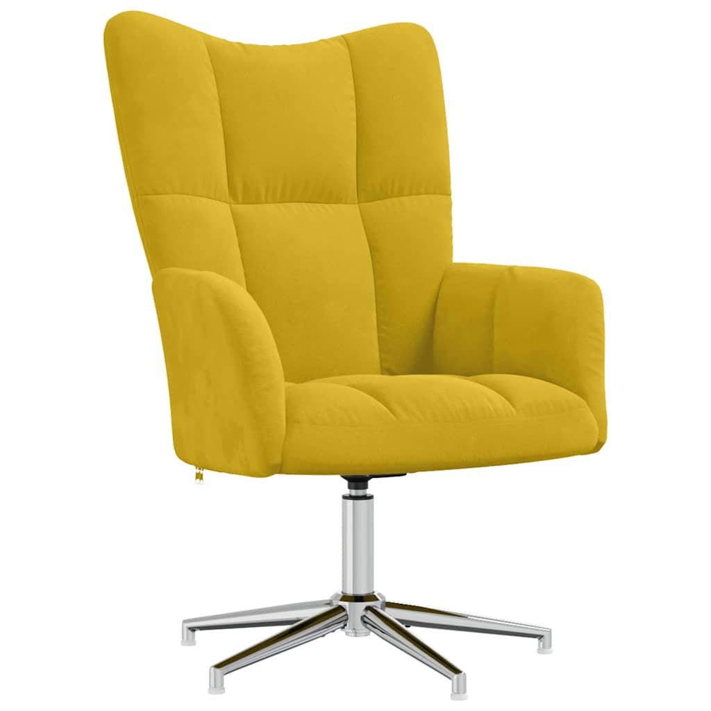 Vidaxl Armchair, Mustard Yellow, Upholstered In Velvet
