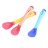 3 Pieces Baby Spoon Colorful Temperature Sensing Toddlers Color Changing Soup Spoons Heat Sensitive Non-Slip Learning