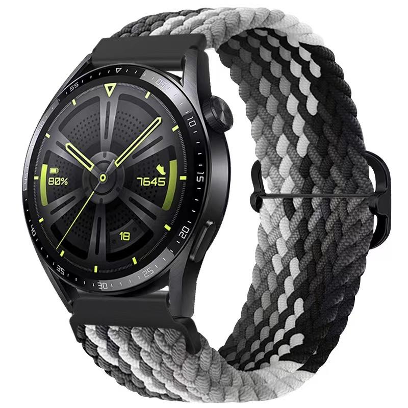 22mm Nylon-Schlaufenarmband für Samsung Watch 46mm/Gear S3/3/4/5/6/7/Huawei Watch GT/2/3/GT5 Pro 46mm Geflochtenes Armband für Amazfit GTR