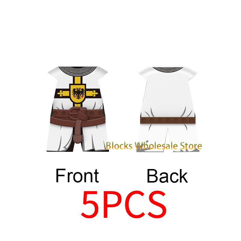 Medieval Military Castle Knight Building Blocks - King Figures with Helmet Armor and Weapon Accessories