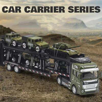 1 conjunto de brinquedo realista criativo modelo militar tanque transportador veículo