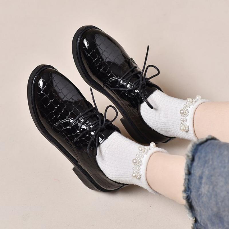 Mary Janes Shoes Woman  Trend British Style Oxfords Mouth Black Flats Casual Female shoes Ladies Footwear Loafers women