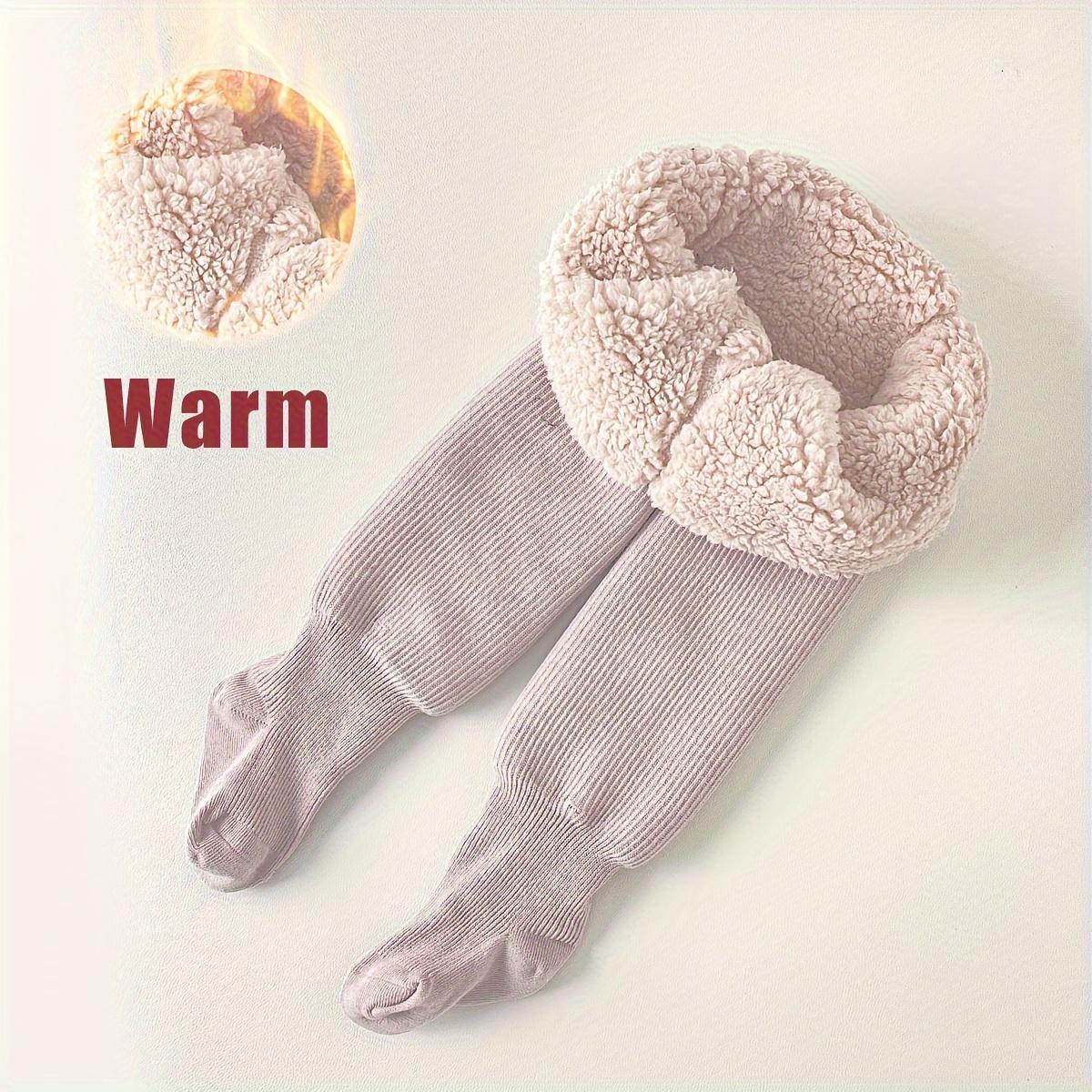 

Зимние детские леггинсы с подкладкой из флиса в полоску для младенцев и девочек, толстые теплые хлопковые колготки для малышей, сохраняющие тепло XL розовый