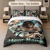 Attack On Titan 3Pcs Bedding Set, Personalized Custom Name Text, 1 Duvet Cover & 2 Pillowcases For Bedroom