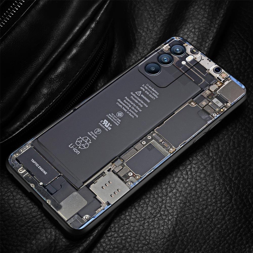 Handyhülle mit Hauptplatinen-Motiv für Oppo Reno 13, 12, 11, 10, 7, F, Find X5, X6, A98, A80, A79, A78, A57, A54, A31, A17 Pro 5G (weiches TPU)