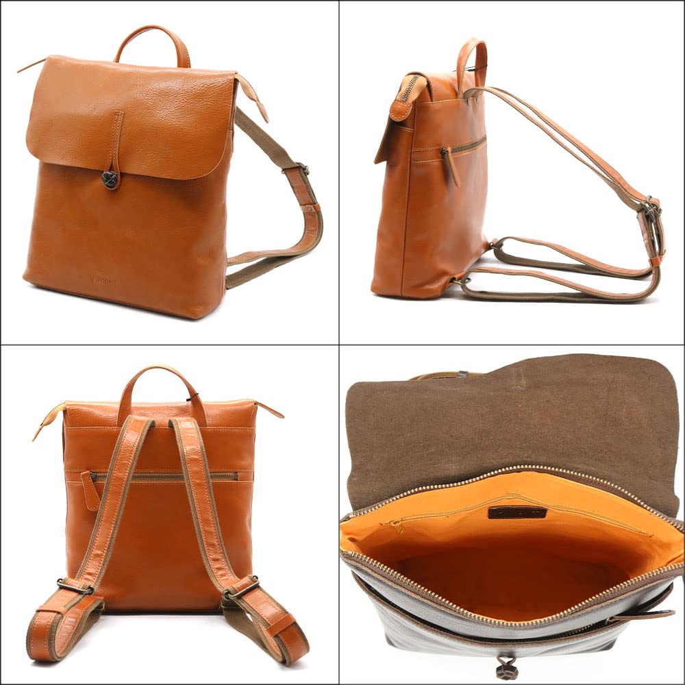 Genuine Himeji Leather Backpack for Women In Leather Travel Cowhide Made In Japan Ämont [Made Japan] Rucksack, Handmade, Bag, Casual, Adult, Simple,