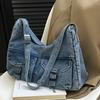 Large Capacity Tote Bag Simple Leisure Travel Large Bag Women's 2025 Summer New High-end Denim Messenger Bag