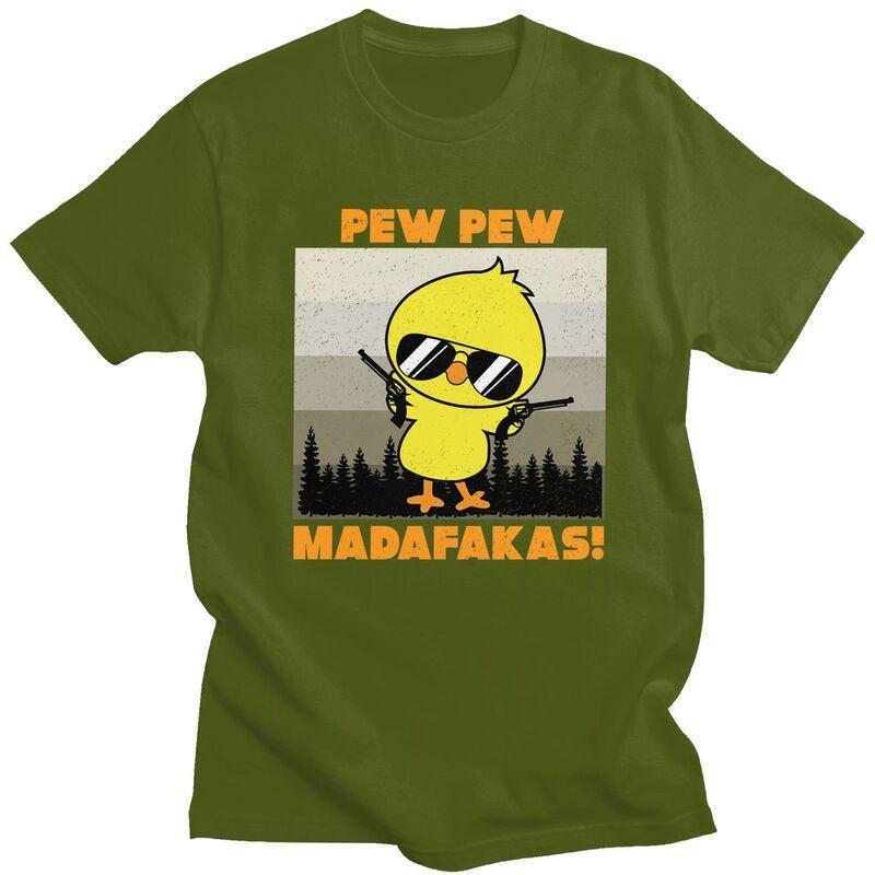 Custom Vintage Pew Madafakas Duck Tshirts for Men Short Sleeves Leisure T Shirt Fashion Tshirts Pure Cotton Tee Gift