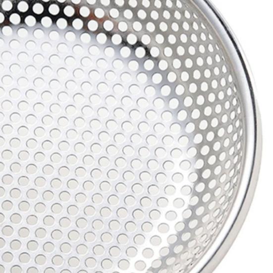 Edelstahl-Netz-Schaumlöffel mit Holzgriff Doppelschicht-Sieb-Passiergerät zum Frittieren, Abtropfen, Blanchieren Hitzebeständiges Küchensieb