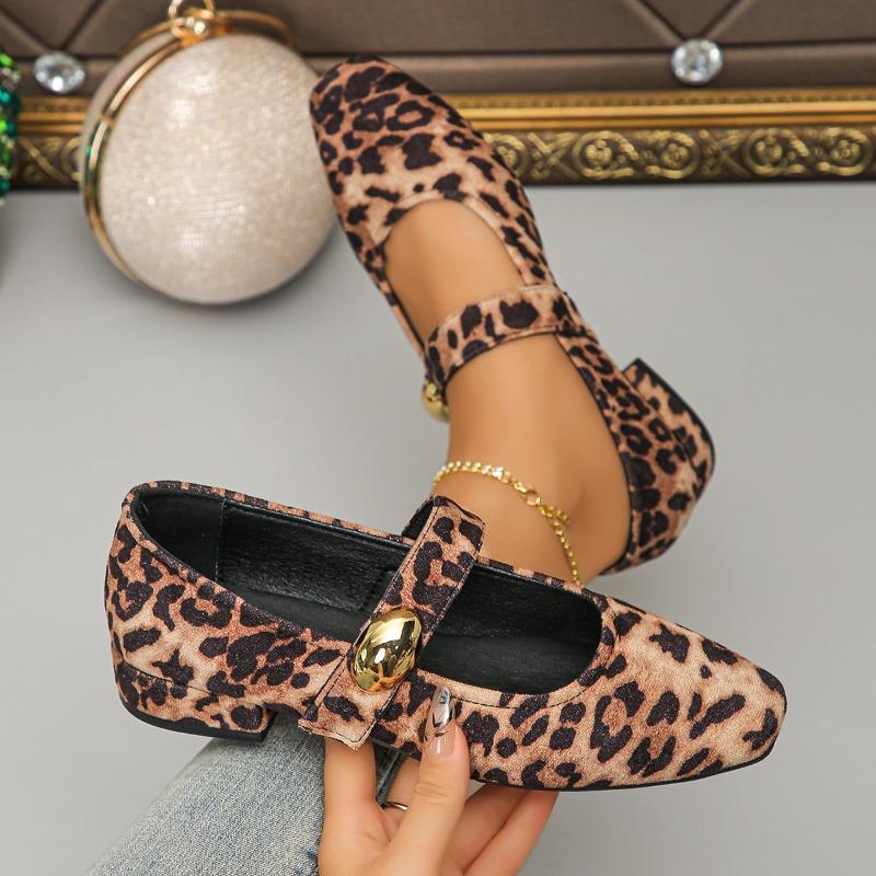 Fashion 2024 Autumn Flats Shoes Fashion Shallow Slip On Women Flat Ladies Casual Outdoor Ballerina Flat Heels Lolita Leopard Print Mujer