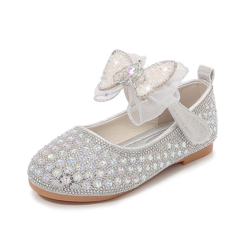 Frühling und Herbst Neue Kinder Einzelnen Schuhe Weichen Boden Strass Mädchen Performance Schuhe