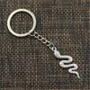 Moda wąż kobra 42x14mm wisiorek 30mm breloczek metalowy łańcuszek kolor srebrny mężczyźni samochód prezent pamiątki brelok