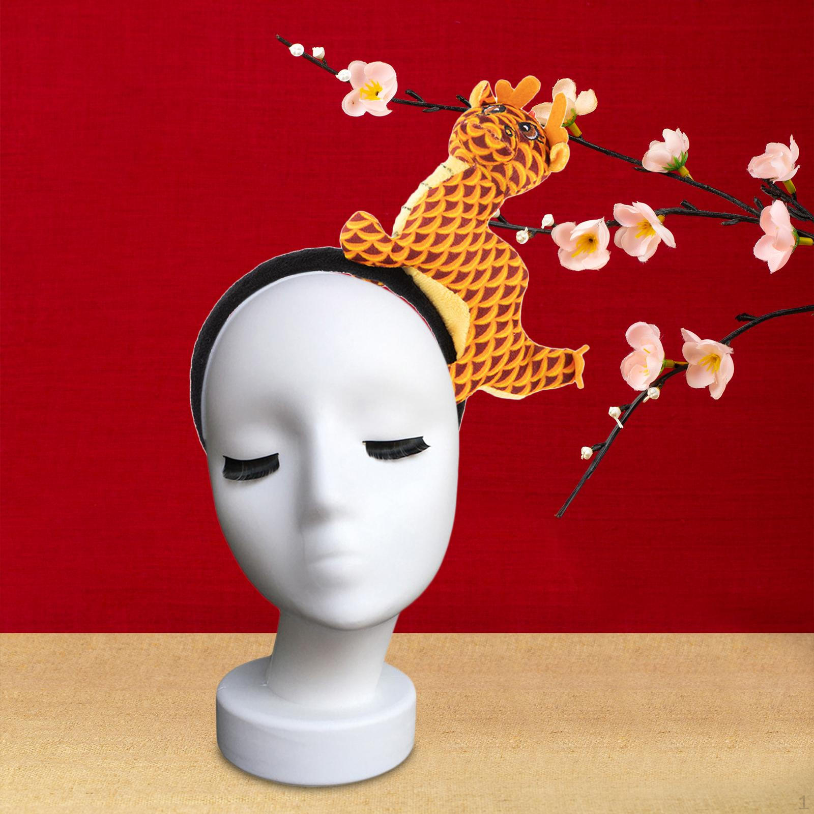 

Повязка на голову в виде куклы-дракона, милая повязка для волос, удобный прочный головной убор, обруч для волос для выступления на сцене Gold