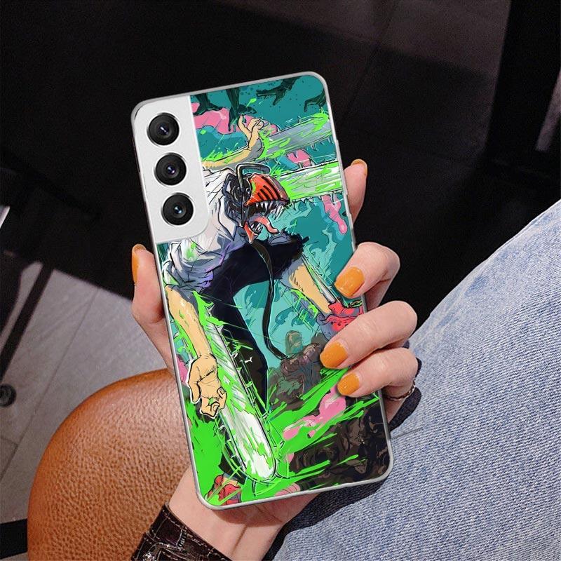 Anime Chainsaw Phone Case For Samsung Galaxy S24 S25 Edge S26 Ultra S23 S22 S21 Plus S20 FE + Personalized Print Cover Galaxy S2
