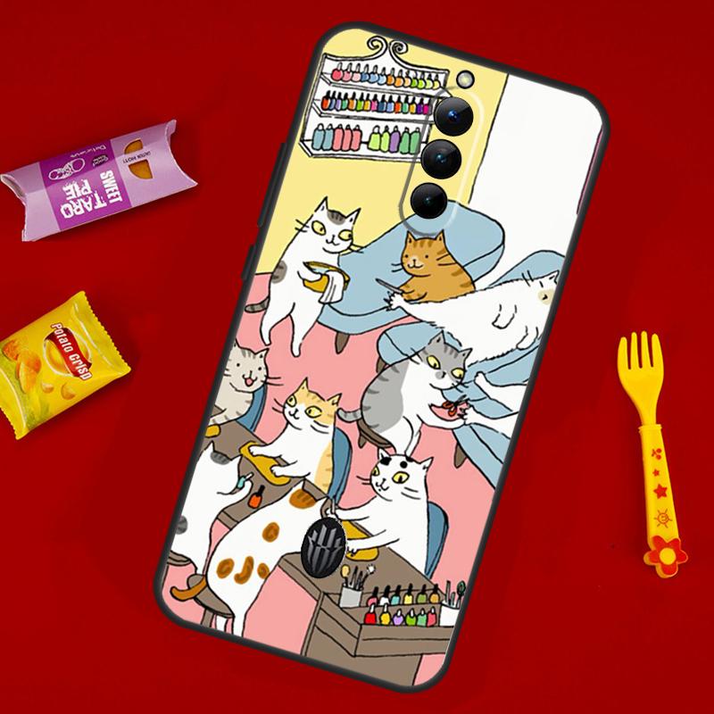 Japanese Cat Drink Pattern Phone Case For ZTE Nubia Red Magic 11 Pro Plus 10 10S 9 9S 8 8S 6S 7S 6 7 Pro 10 Air Cover