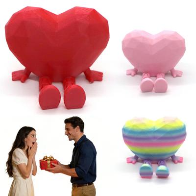 Ensemble de 2 Figurines de Bureau en Forme de Cœur avec Jambes et Mains Mobiles Interactives Ornement Symbole d'Amour Unique Décor de Bureau Maison Cadeau pour les Êtres Chers