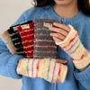 Thickened Stripes Knitted Gloves Y2k Fingerless Mittens Kawaii Women Winter Gloves  Student