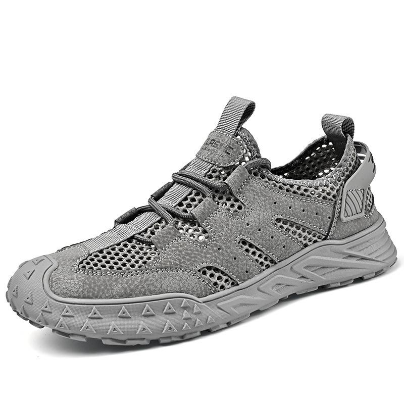 

Мужская обувь для активного отдыха 2024 года, новые летние дышащие сетчатые туфли большого размера, легкие спортивные кроссовки для бега, повседневные сетчатые полые модные туфли 46