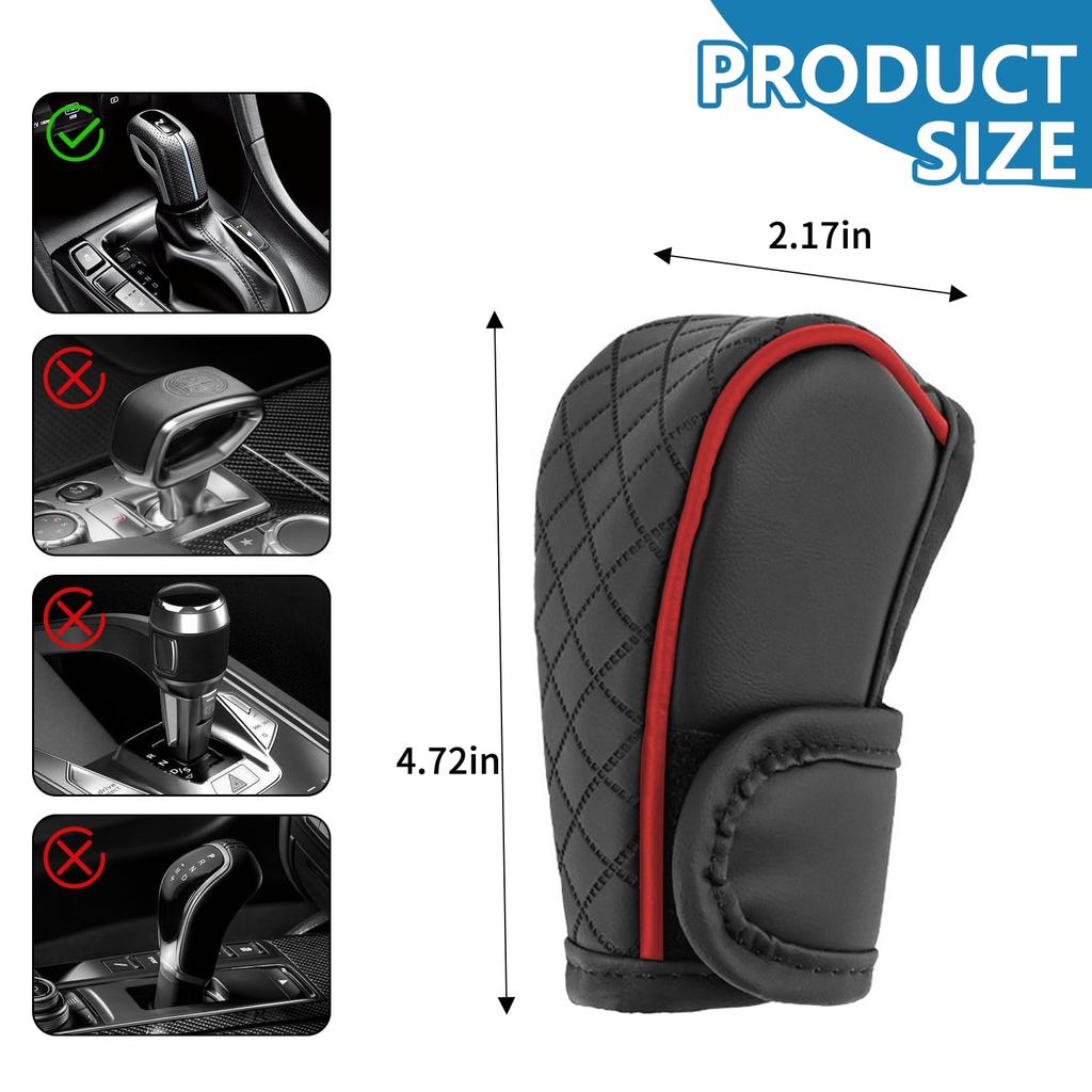 Wogomz Leather Car Shift Knob Cover,Anti-Slip Car Gear Shift Knob Cover,Anti-Scratch Stick Shift Cover