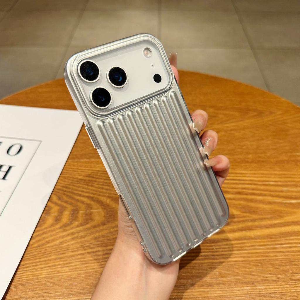 Large Hole Vertical Pattern Light Column Shell for Apple 17PROMAX Sweatproof TPU Fashionable Couple Temperament All-inclusive Mobile Phone Case