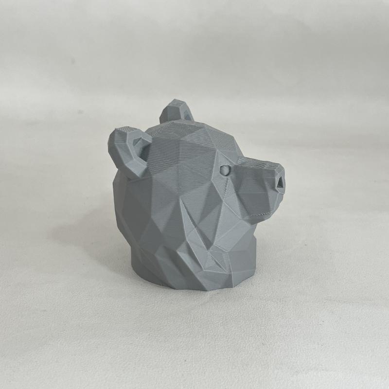

3D Printed Bear Head Shaped Statue Home Desktop Ornament Car Trailer Coupling Cover Decoration A2