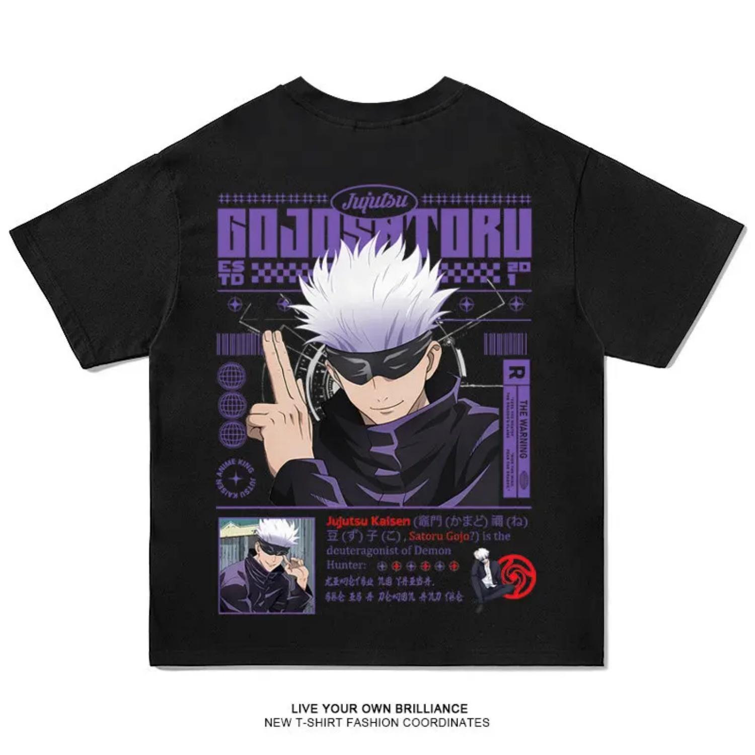 

2026 Jujutsu Kaisen Fashion Anime T-Shirt Unisex Graphic Tee Summer parent-child Short Sleeve Casual Satoru Gojo Top Streetwear XXXXXL