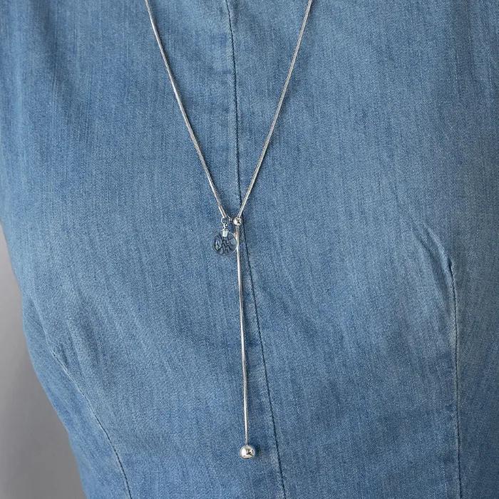 Gem Point Y-Line Long Necklace NZ2492