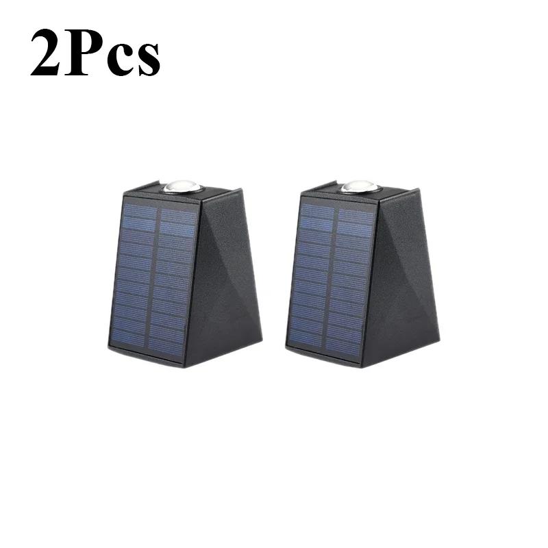 1~6Pack Solar Wall Lamp Warm Light Outdoor Waterproof Up and Down Luminous Lighting Balcony Yard Garden Decoration Lights