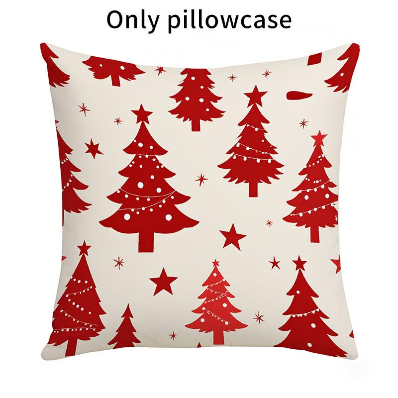Christmas Tree Snowflake Print Pillowcase Merry Christmas Decorations Room Decor Flax Pillow Case Room Decoration Pillow Cover