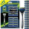 Schick Hydro 5 Premium Sensitive Skin Razor Club Pack with Holder, 16 Blades, Silver - Men's Shaving Razor for Smooth Shave