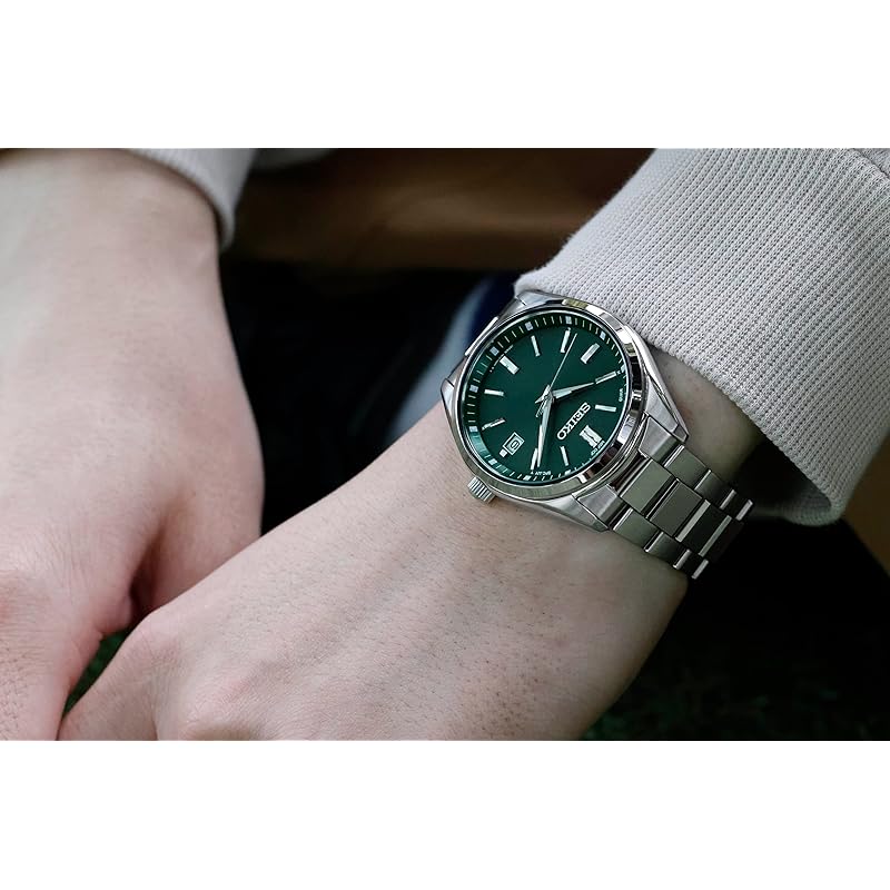 [Seiko Watch] SEIKO SELECTION SBTM319 Japanese-made men's wristwatch, solar-powered, radio-controlled, date calendar, green dial, 10 ATM water
