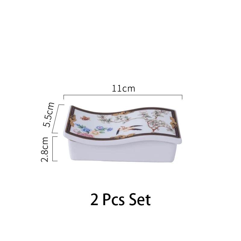 Light Luxury Ceramic Plate White Bird Blessing Style Western Dining Plate High End Tableware Set Salad Dishes Serving Tray