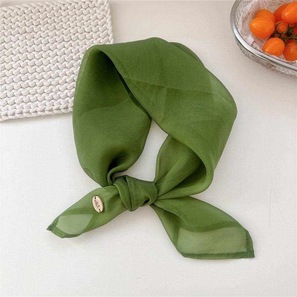 Korean Sweet Luxury Square Scarf For Women Elegant Women's Headband Neckerchief Fashion Thin Breathable Hair Scarf Bandana Shawl