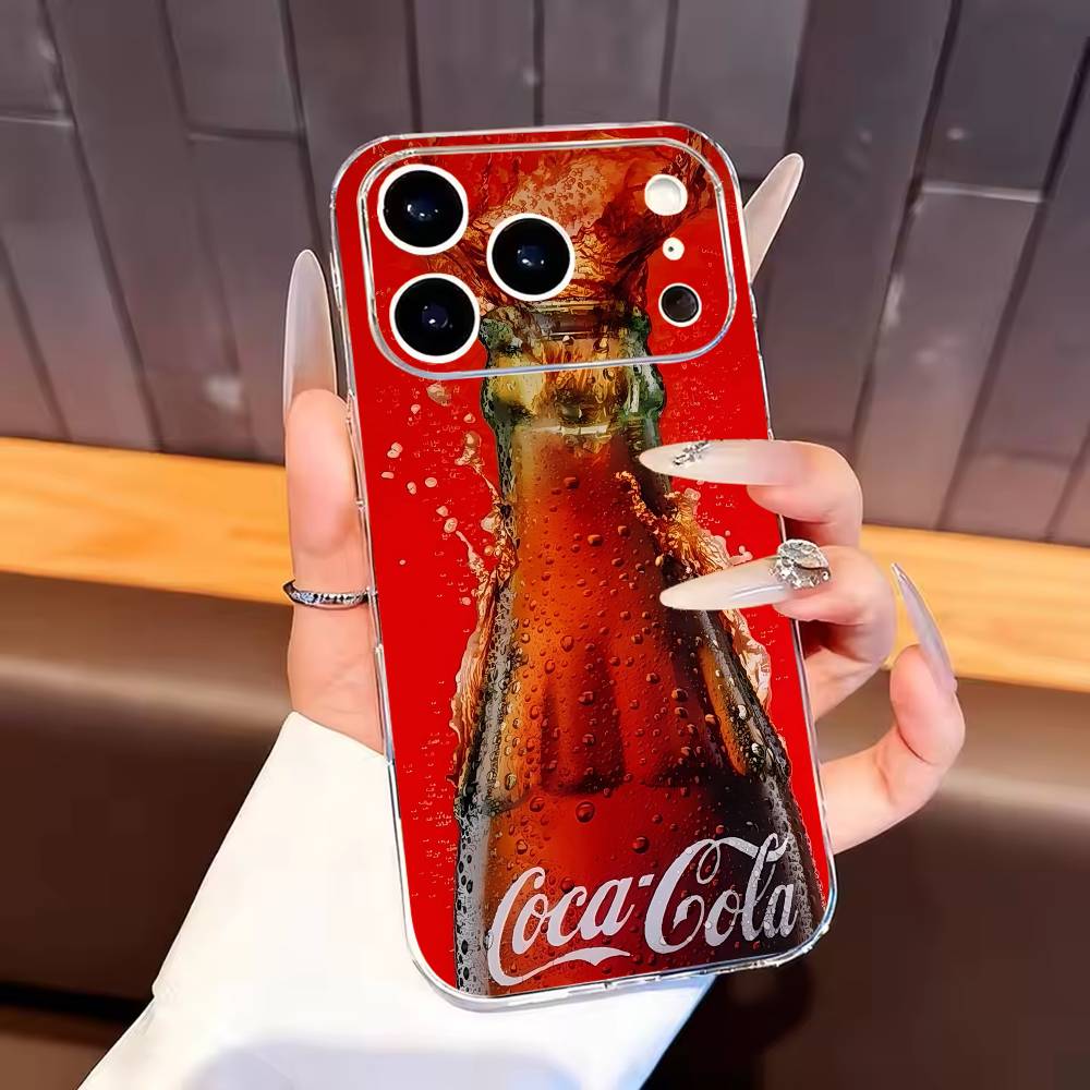 

CocaS-Fashion Чехол для телефона Кола Для iPhone 17, 16, 15, 14, 13, 12, 11 Plus, Pro Max Мягкий прозрачный чехол iPhone13PRO