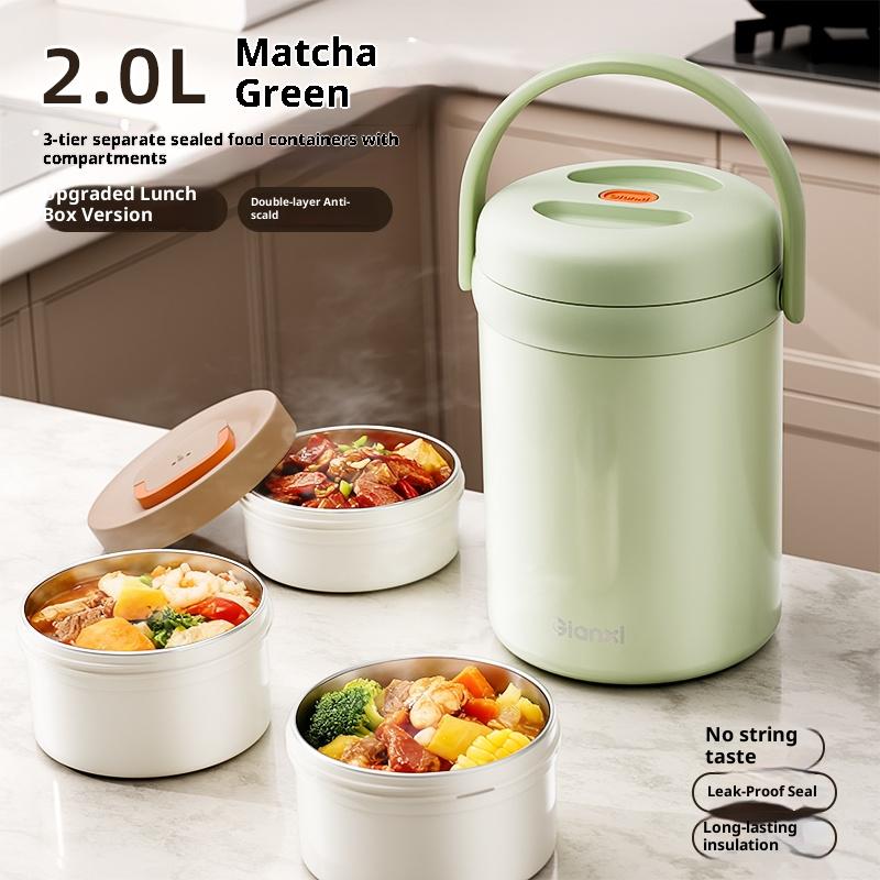 Gianxi Insulated Lunch Box For Office Workers Stainless Steel Large Capacity Bento Multi-Layer Lunch Carrier Bucket