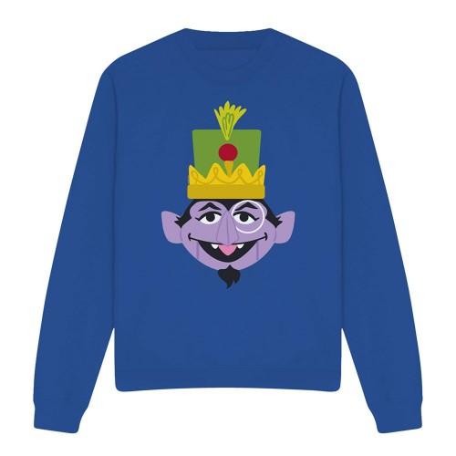 Sesame Street Unisex Adult Count Von Count Nutcracker Christmas Sweatshirt