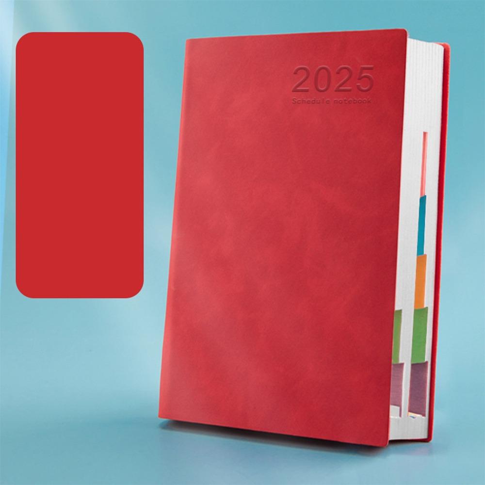 

Утолщенный блокнот-планировщик 2025 года, список дел, планировщик расписания, блокнот, канцелярские принадлежности красный