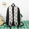 Three-Piece Backpack Set Large Capacity Student Schoolbag Junior High School Student Checkerboard Backpack with Lunch Bag Pen Bag