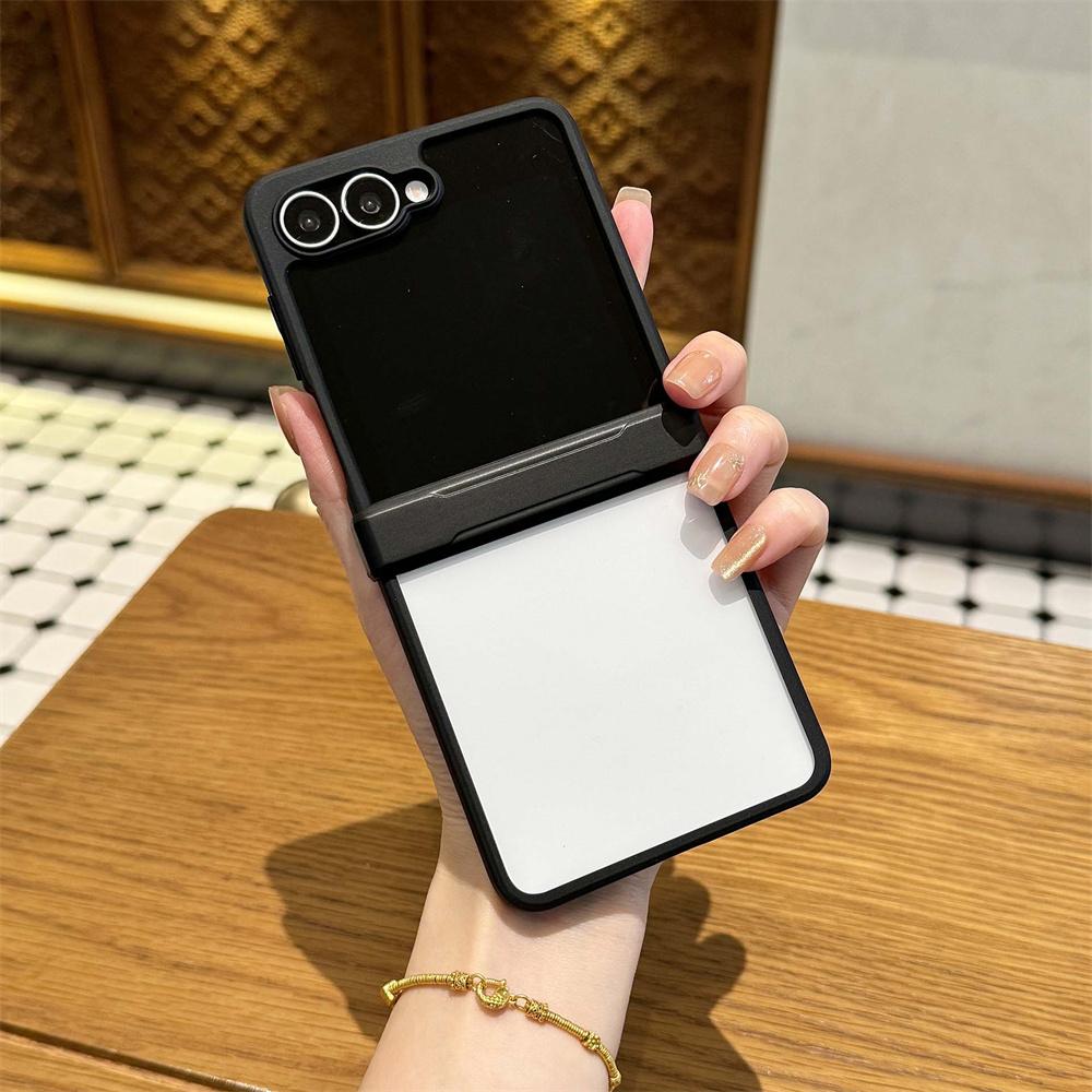 

Hinge Protection Clear Hard PC Phone Case For Samsung Galaxy Z Flip 7 Flip7 5G 2026 Transparent Protective Cover Galaxy Z Flip7 прозорий