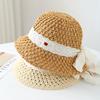New Women Trendy Straw Big Brim Fashion Hollow Grass Hat Travel Girls Summer Simple Fisherman Hat Female Crochet Bucket Hat