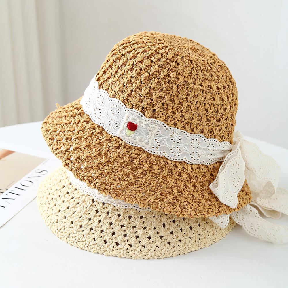 New Women Trendy Straw Big Brim Fashion Hollow Grass Hat Travel Girls Summer Simple Fisherman Hat Female Crochet Bucket Hat