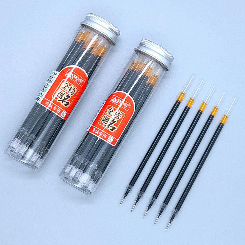 20-Pack Transparent 0.5mm Pen Refills - Leak-Free Carbon Black 1 Barrel 20 Refills