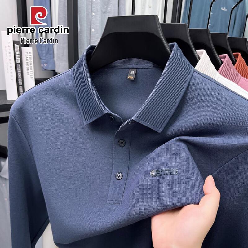 Pierre Cardin Men s 2026 Spring Mercerized Cotton Long-Sleeve Polo Shirt 2XL