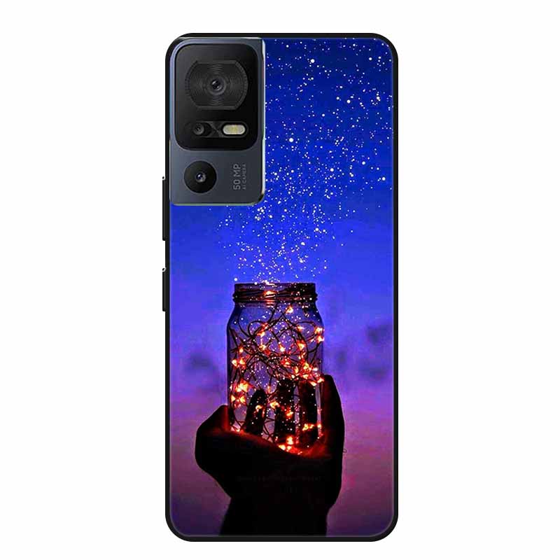 Für TCL 40 SE Handyhülle 40SE Hülle Schwarzes Silikon Weiche Rückseite Hülle Für TCL 40 SE Hülle Funda Für TCL40SE Capa 6.75" Schale