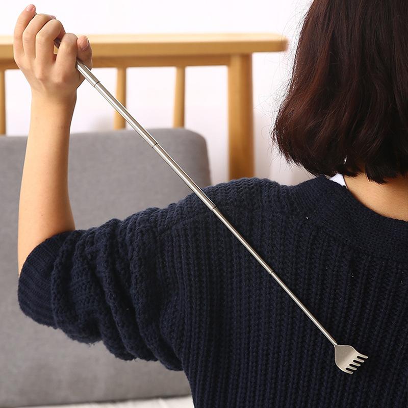 Stainless Steel Telescopic Back Scratcher Extendable Itchy Relief for Men Women Portable Silvery Gifts for Mothers