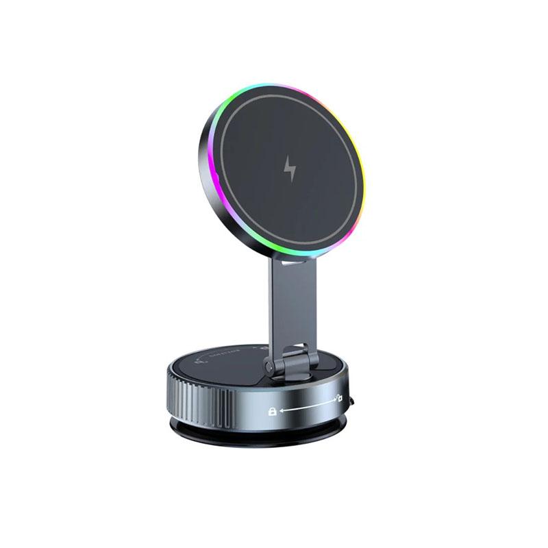 

Автомобильный магнитный беспроводной зарядный стенд, складной и портативный 15 Вт беспроводной магнитный держатель для зарядки для iPhone и Samsung k3-RGB